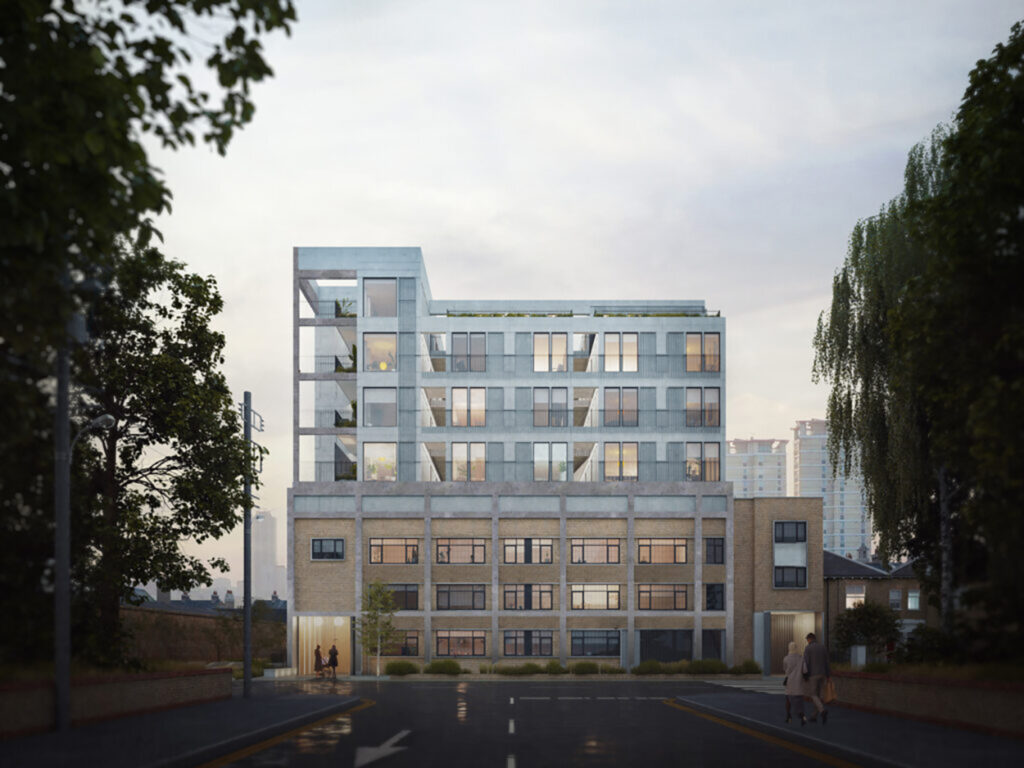 Building with planning to add four storeys to create 15 additional apartments in Bermondsey