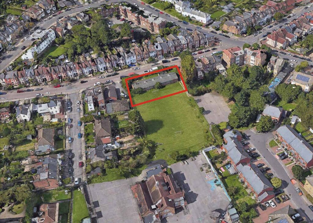 Development site in Muswell Hill with planning for six houses