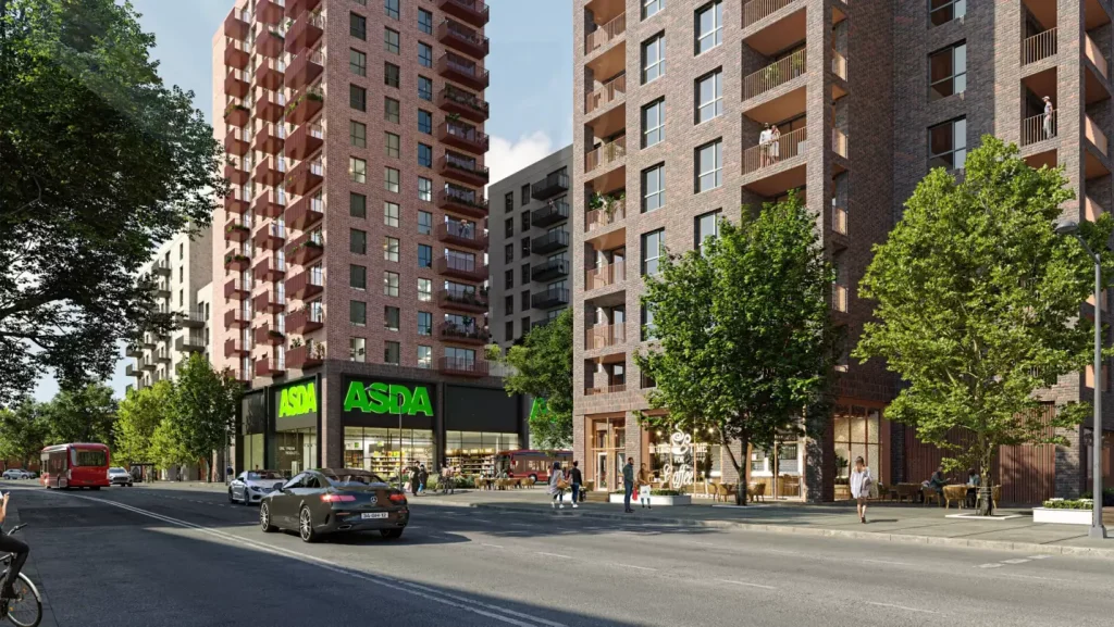 Mixed-use redevelopment of the Asda site in Park Royal creating a new town centre