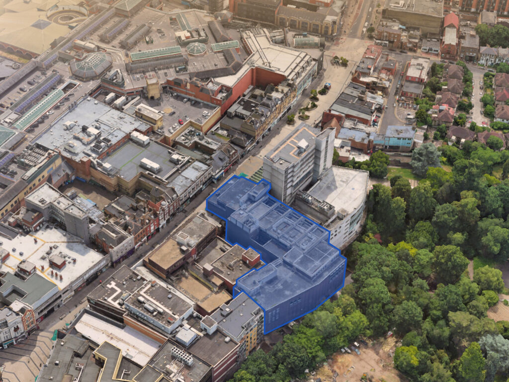Site with planning permission for 51 apartments in Bromley town centre