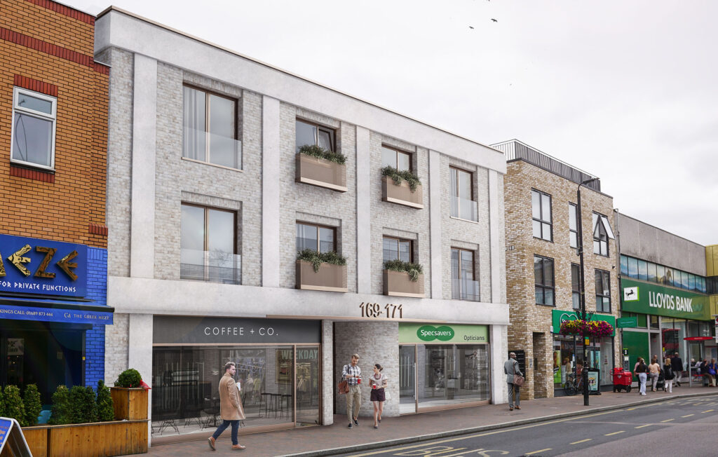 Mixed-use building with planning for 15 flats and 2 retail units in Orpington