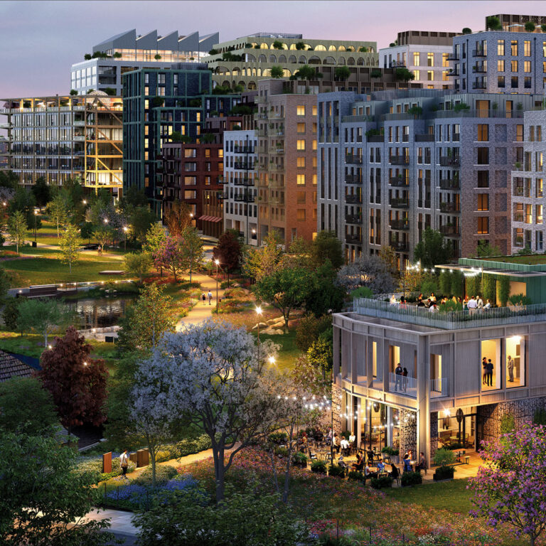 BrentCrossTown AtDusk with ClaremontPark inf oreground RelatedArgent