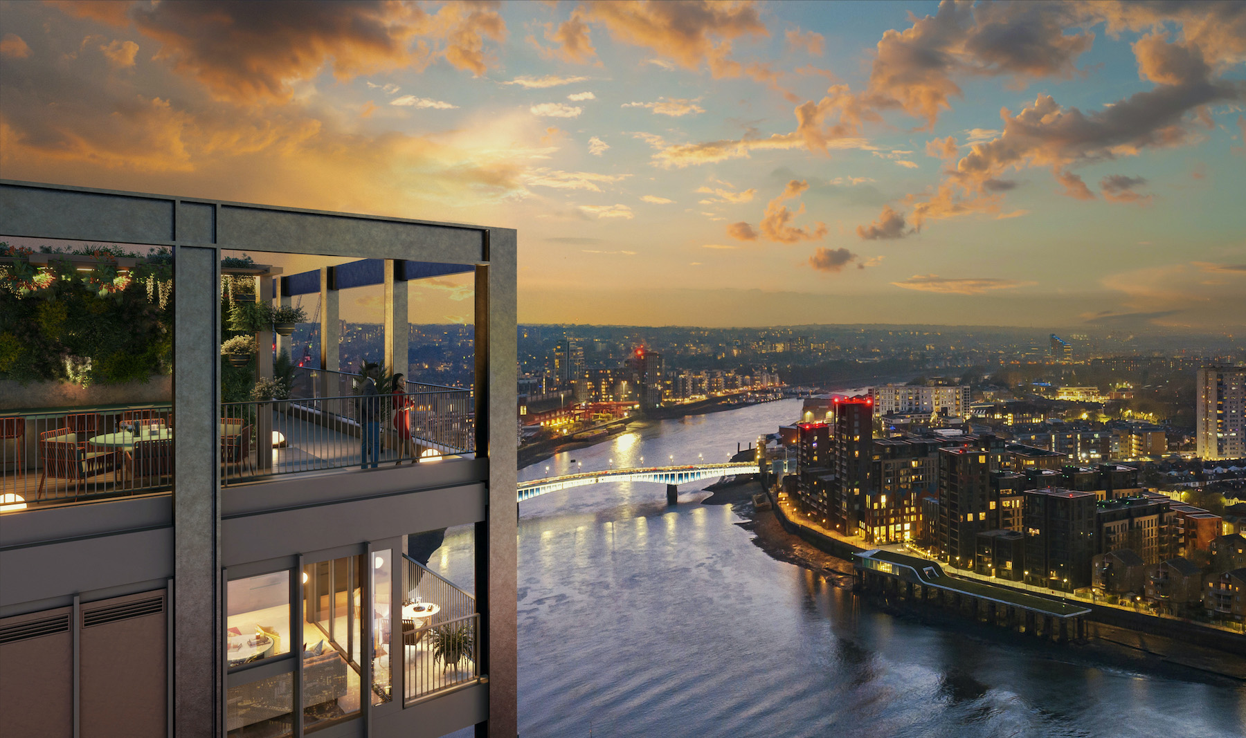 The HILight view over the RiverThames, image credit Ghelamco UK